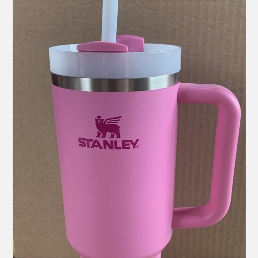 Stanley Pink Travel Mug with Straw